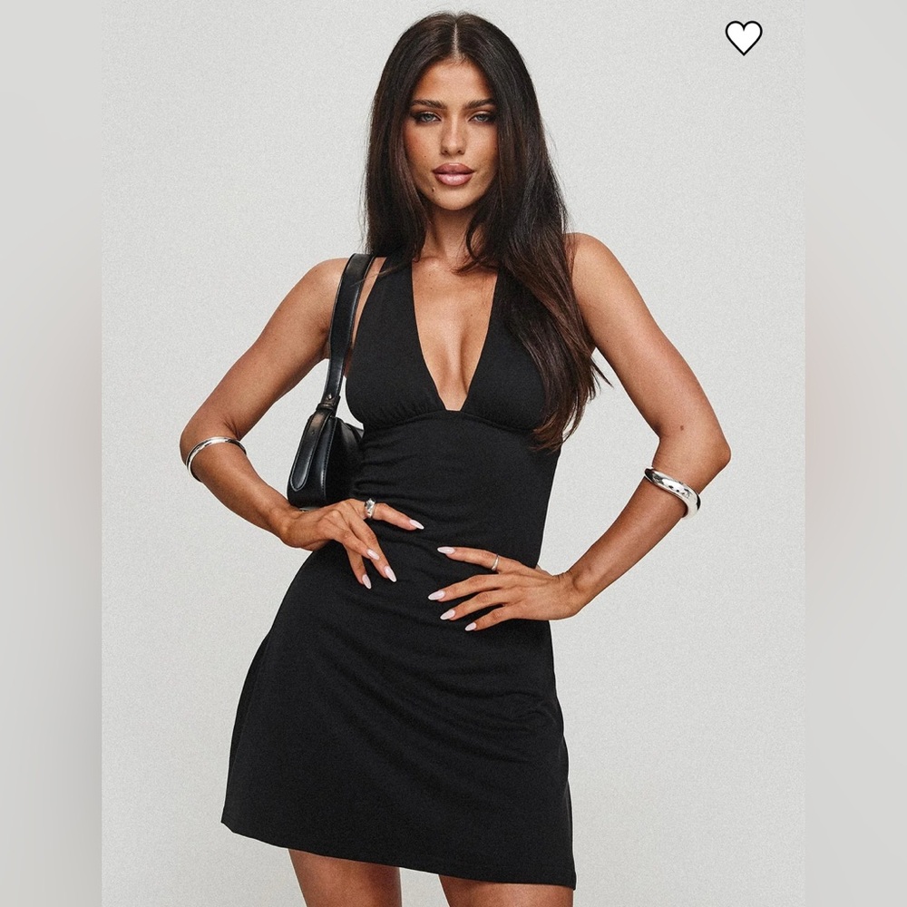 Princess Polly black Tinsie Halter Mini dress US 6